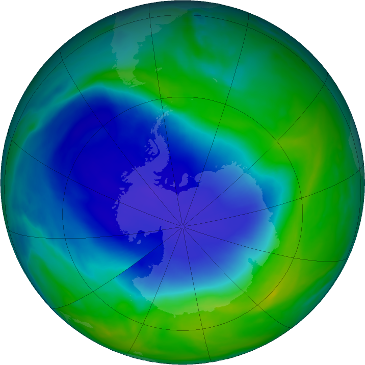 Antarctic ozone map for 23 November 2022